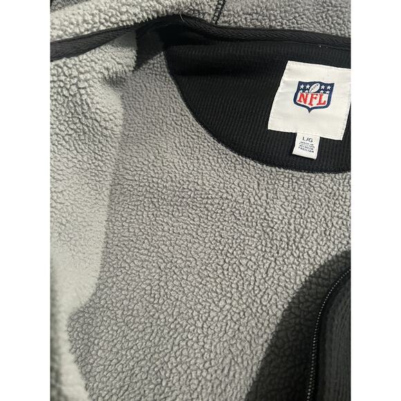 Vintage Pittsburgh Steelers Classic NFL Black Sherpa Full Zip Hoodie Mens Sz L - Picture 5 of 6